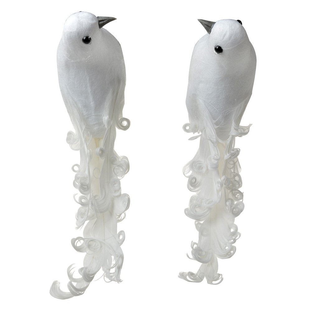 Decoratie Vogels 19x9x10 cm Wit Kunststof
