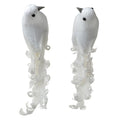 Decoratie Vogels 19x9x10 cm Wit Kunststof
