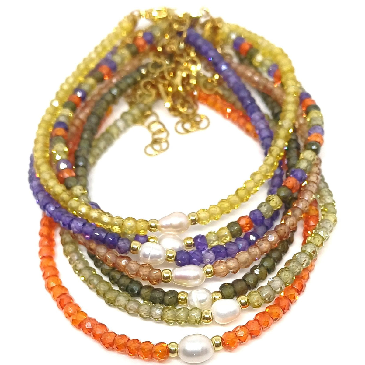 Zirkonia armband met zoetwaterparel