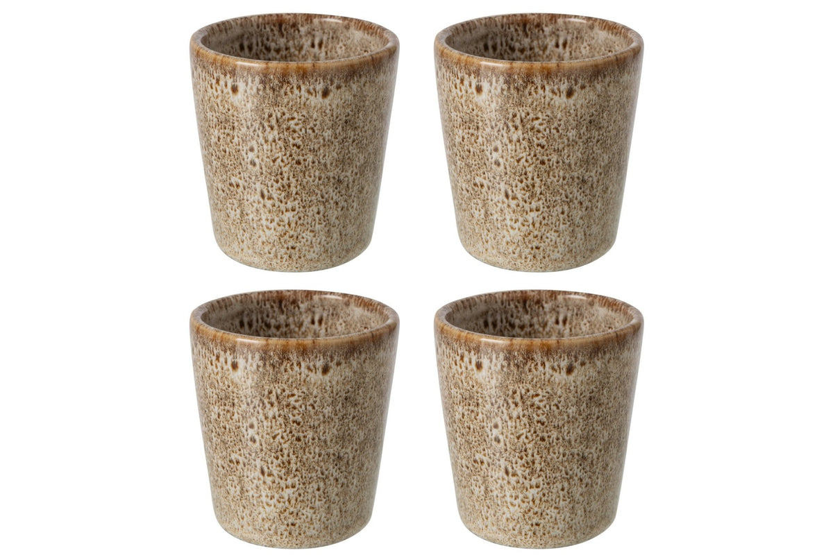 J-Line kopje - porselein - taupe - 4 stuks