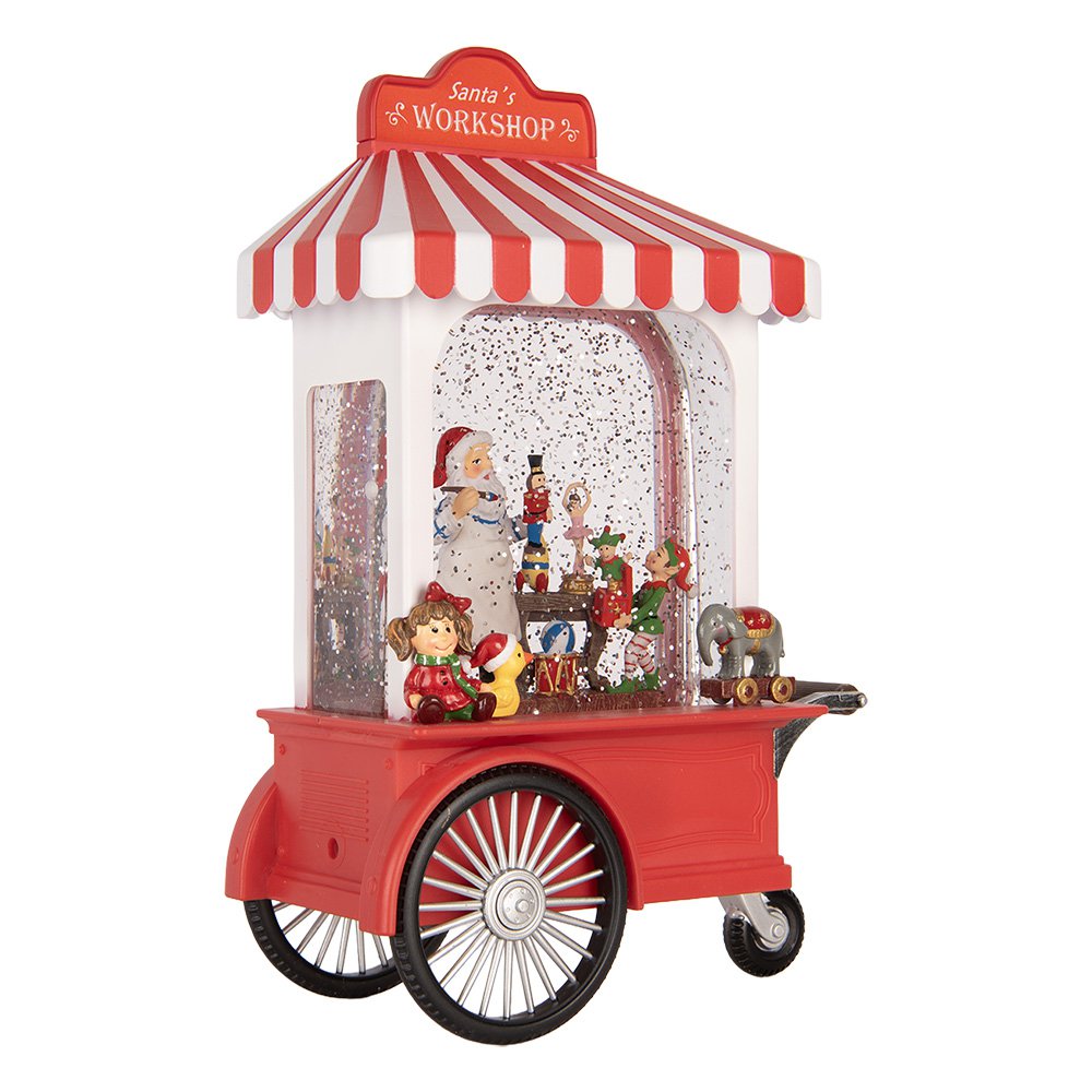 Kerstdecoratie met LED-verlichting en muziek 17x10x27 cm / 3xAA Rood Kunststof