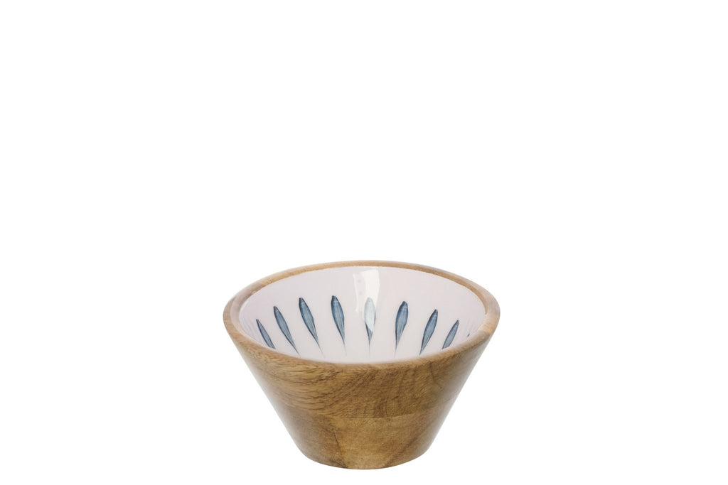 J-Line schaal - hout - blauw/wit - S