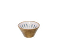 J-Line schaal - hout - blauw/wit - S