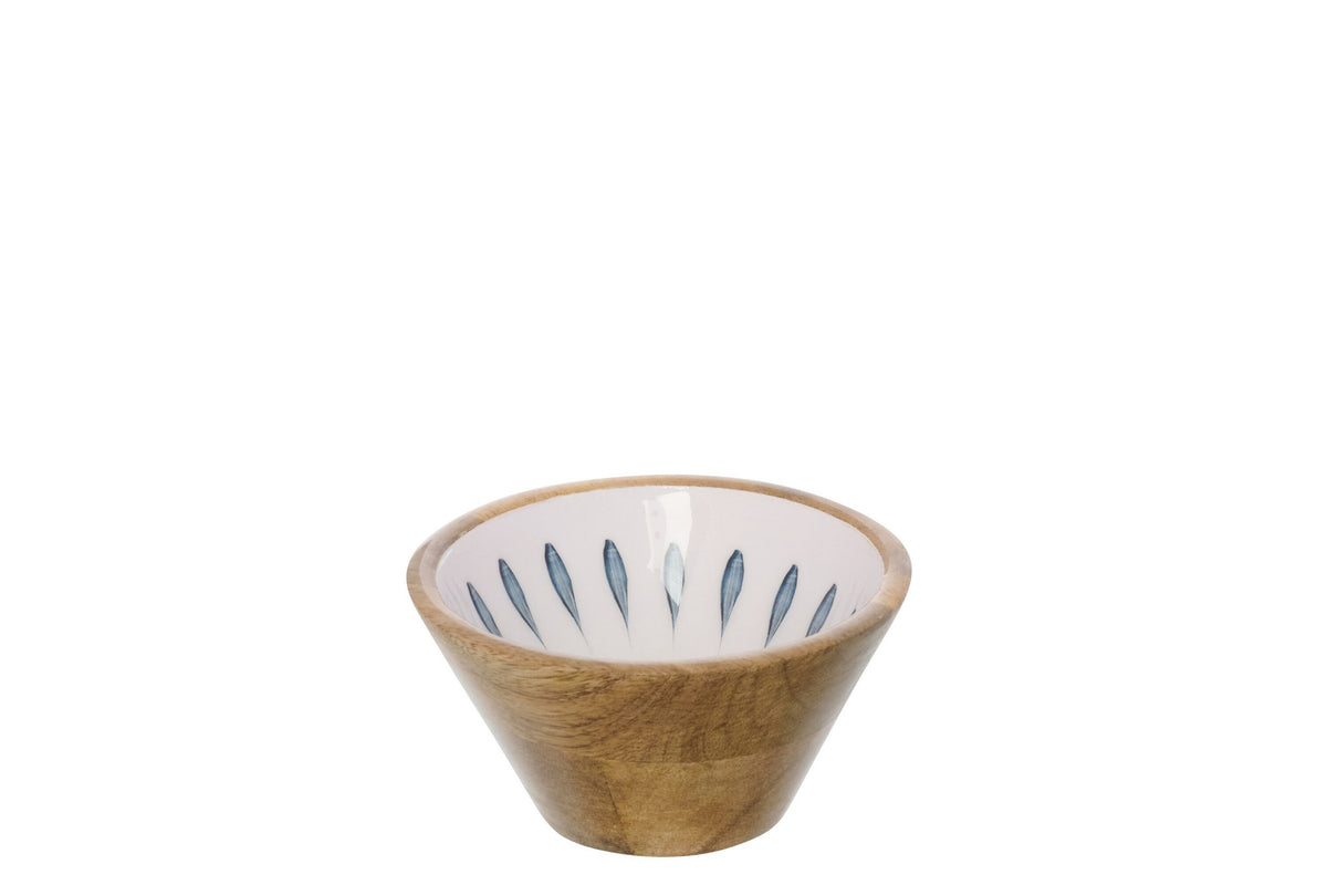 J-Line schaal - hout - blauw/wit - S