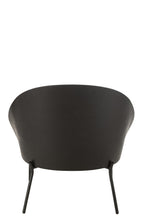 J-Line loungestoel Lone - hout/metaal - zwart/grijs