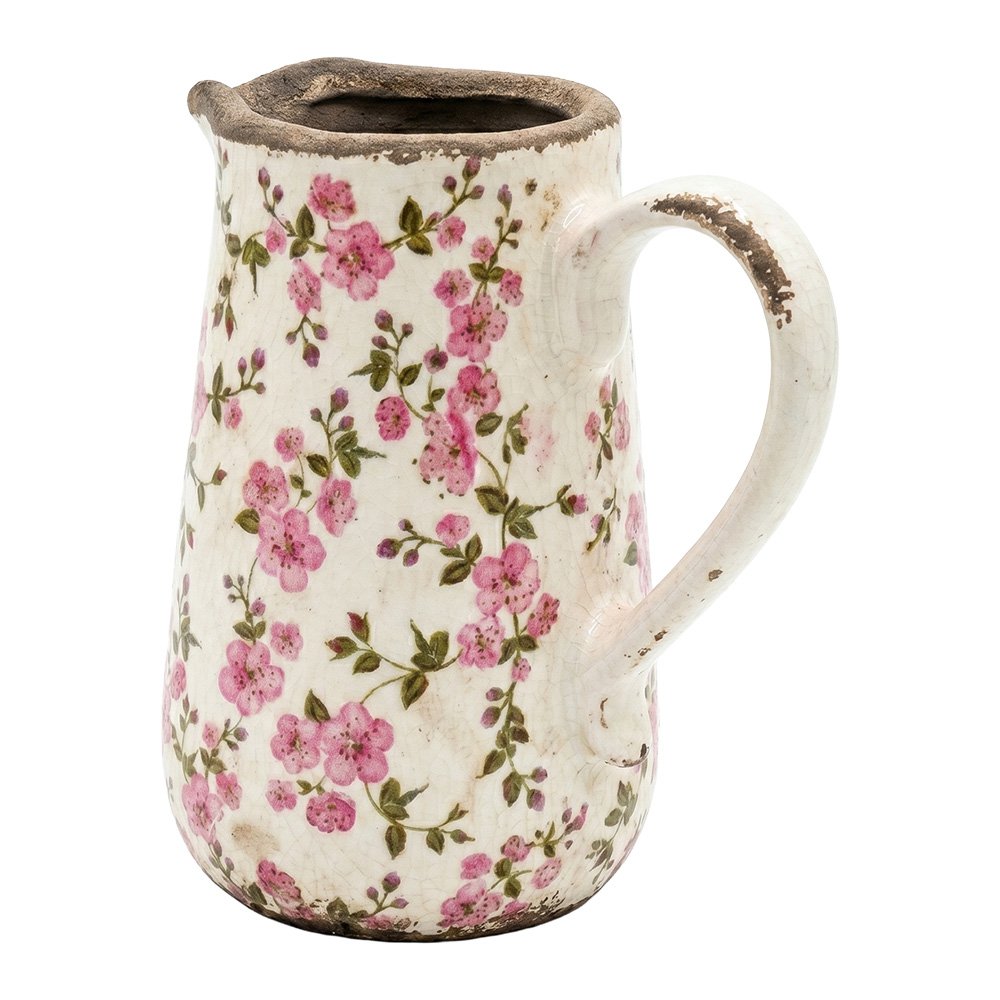 Decoratie Kan Beige Keramiek Bloemen