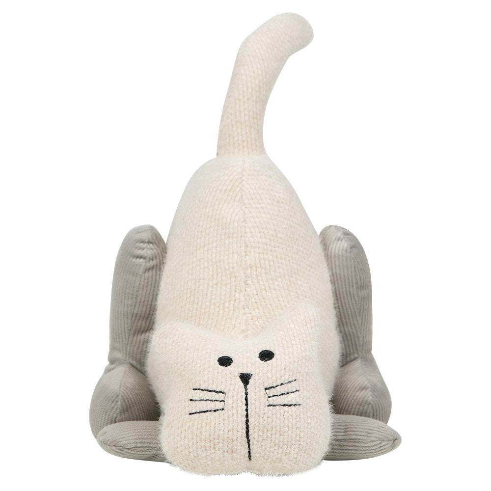 Deurstopper kat staart ecru 18x15x17 cm