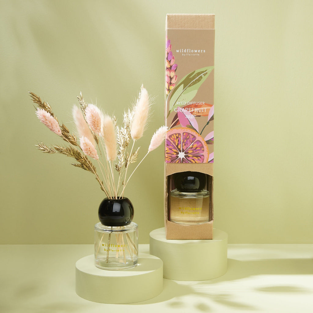 Rietverspreider met gedroogde bloemen 50ML - Grapefruit Salie