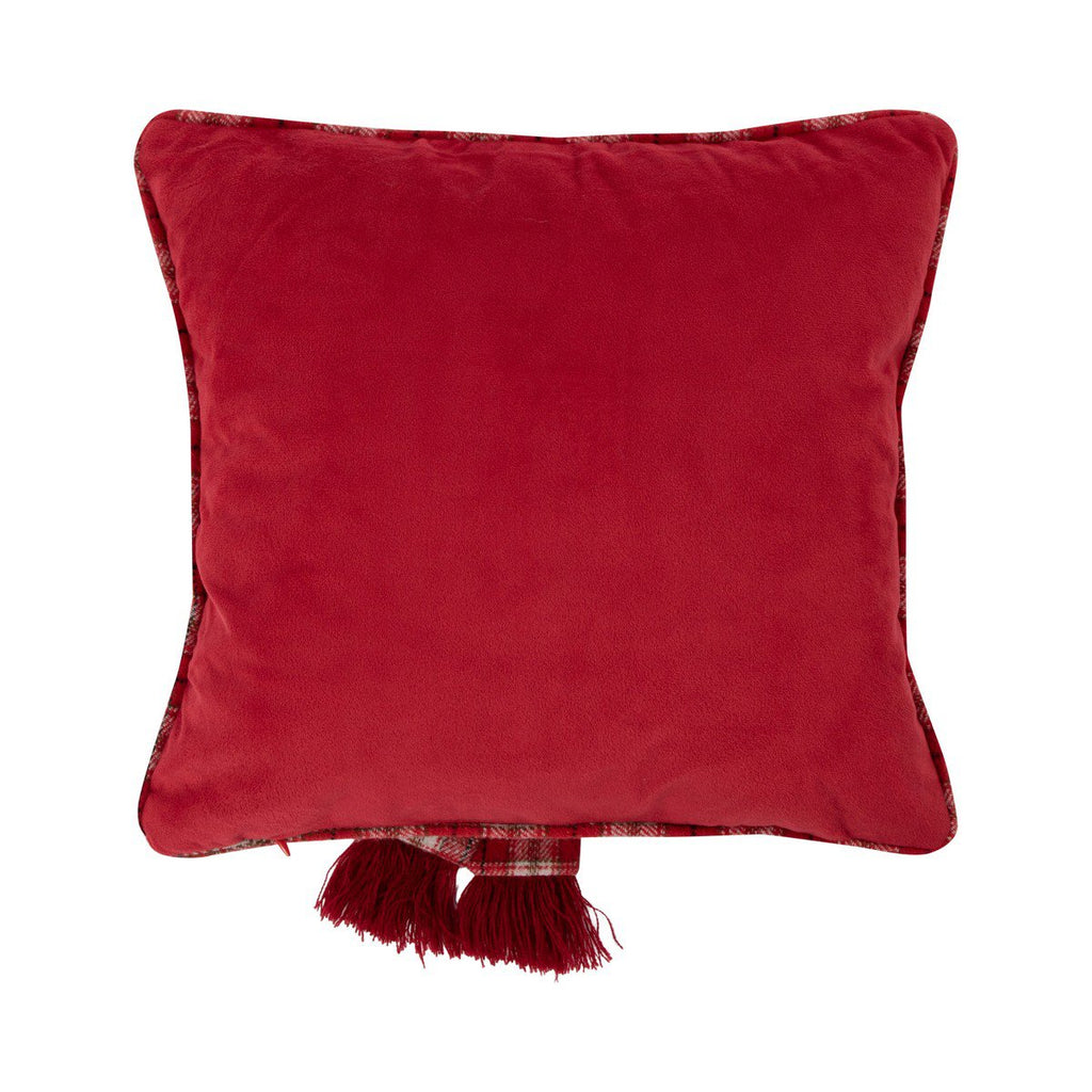 Cat met shawl kussen bruin rood 40x40cm
