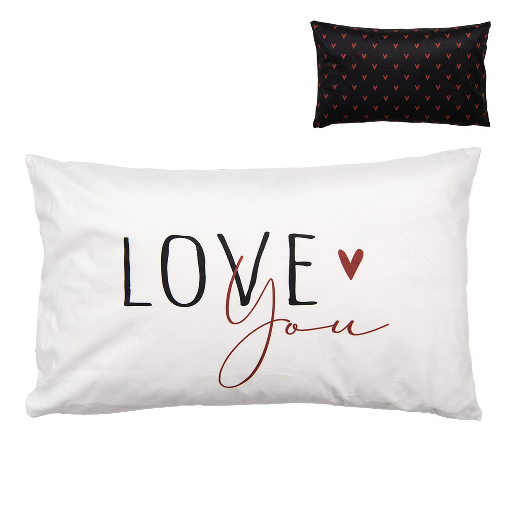 Kussenhoes 30x50 cm Zwart Wit Polyester