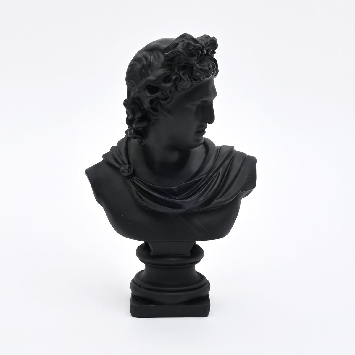 Zwarte Apollo buste sculptuur voor modern interieur
