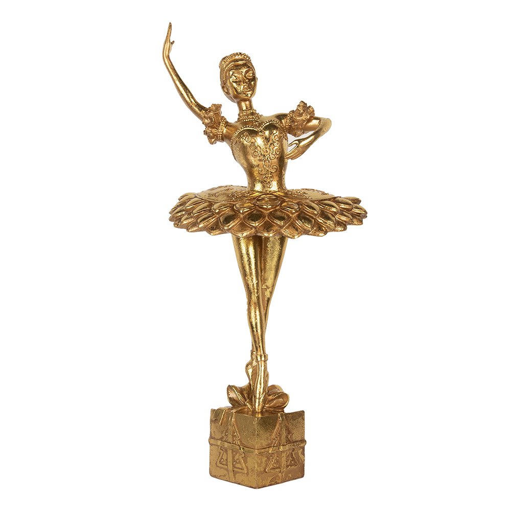 Kerstdecoratie Beeld Ballerina 20x17x45 cm Goudkleurig Kunststof