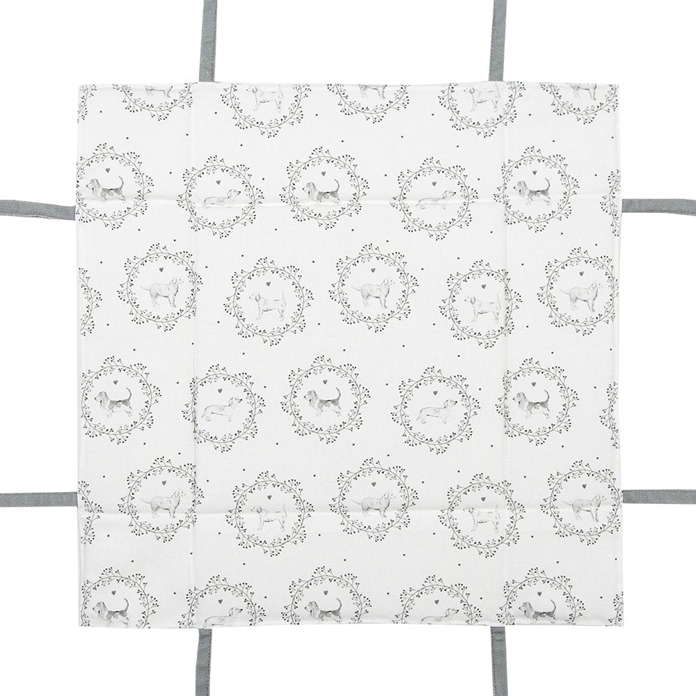 Broodmand 35x35x8 cm Wit Grijs Katoen Hond