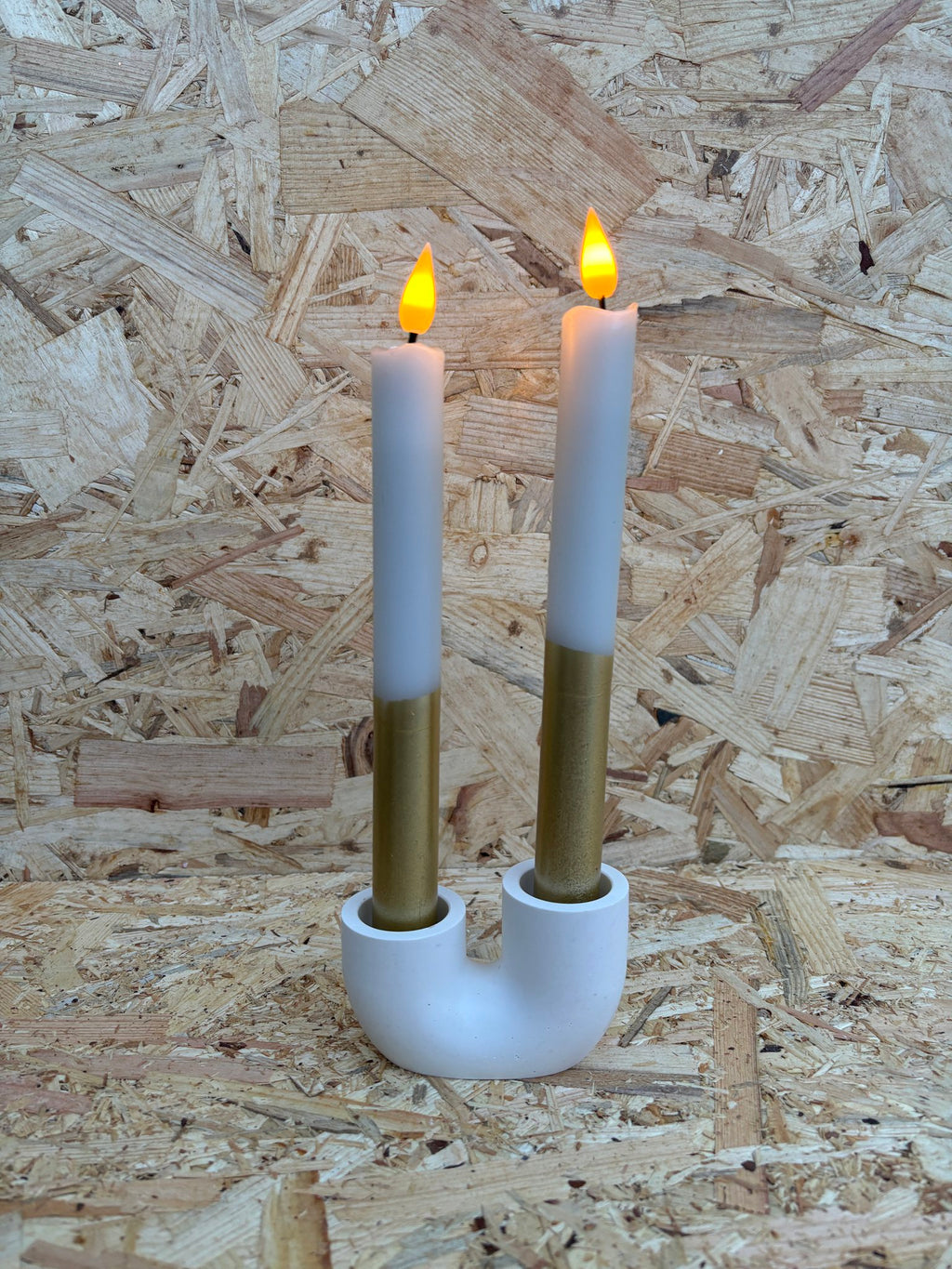 LED Dip Dye kaarsen Ecru/Goud, nr. 200 (2stuks)