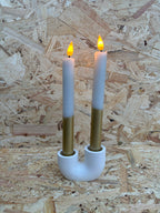 LED Dip Dye kaarsen Ecru/Goud, nr. 200 (2stuks)