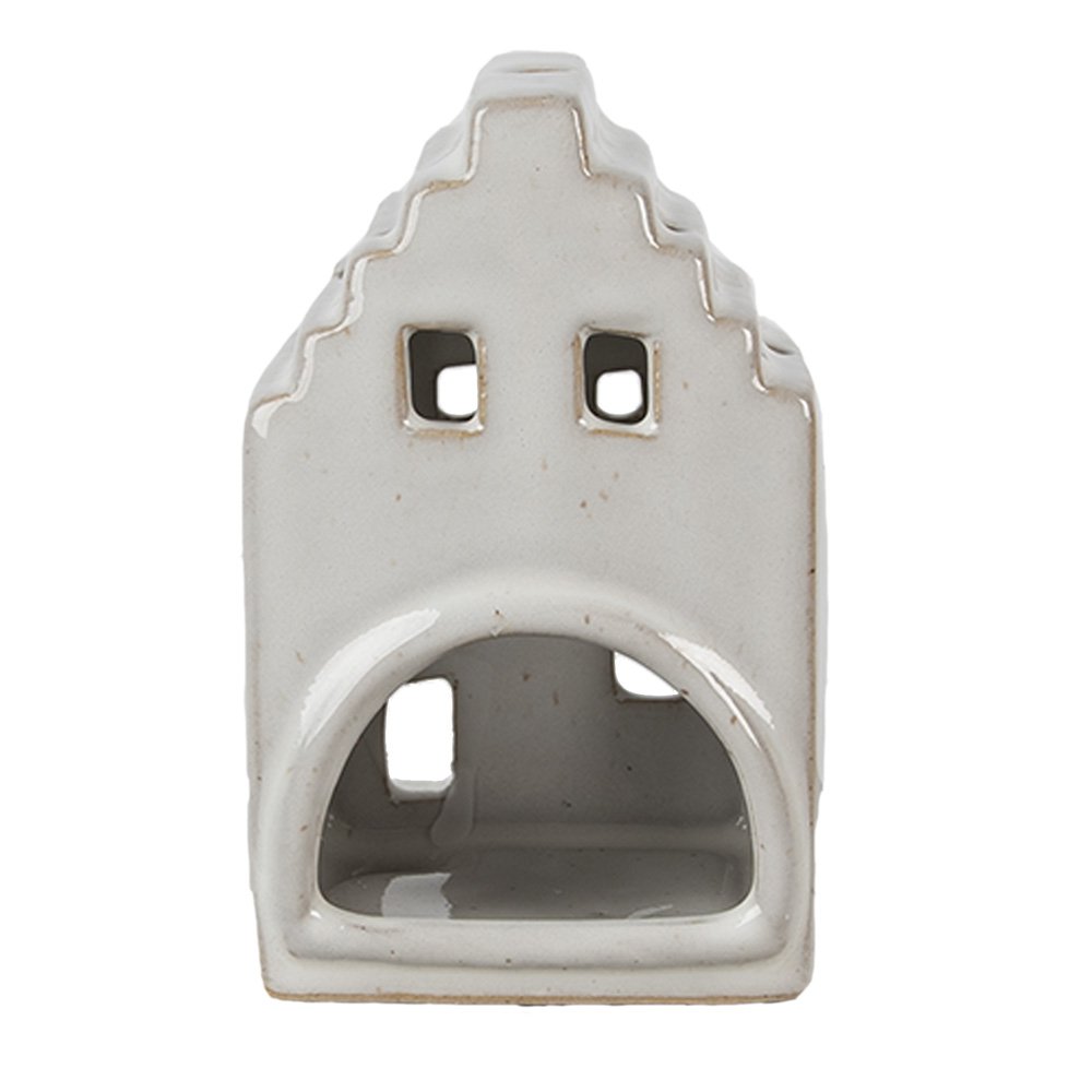 Waxinelichthouder Huis 11 cm Beige Porselein