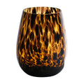 Leopard mondgeblazen Theelichthouder h12 d9
