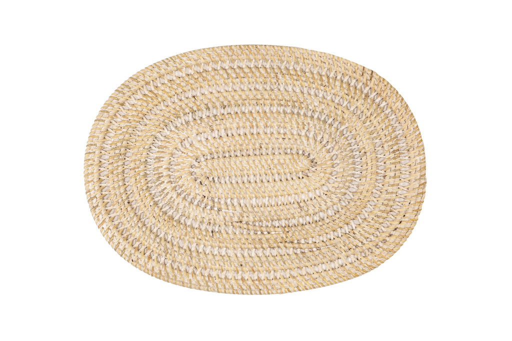 Placemat rattan spiraal - ovaal - 30x40 cm