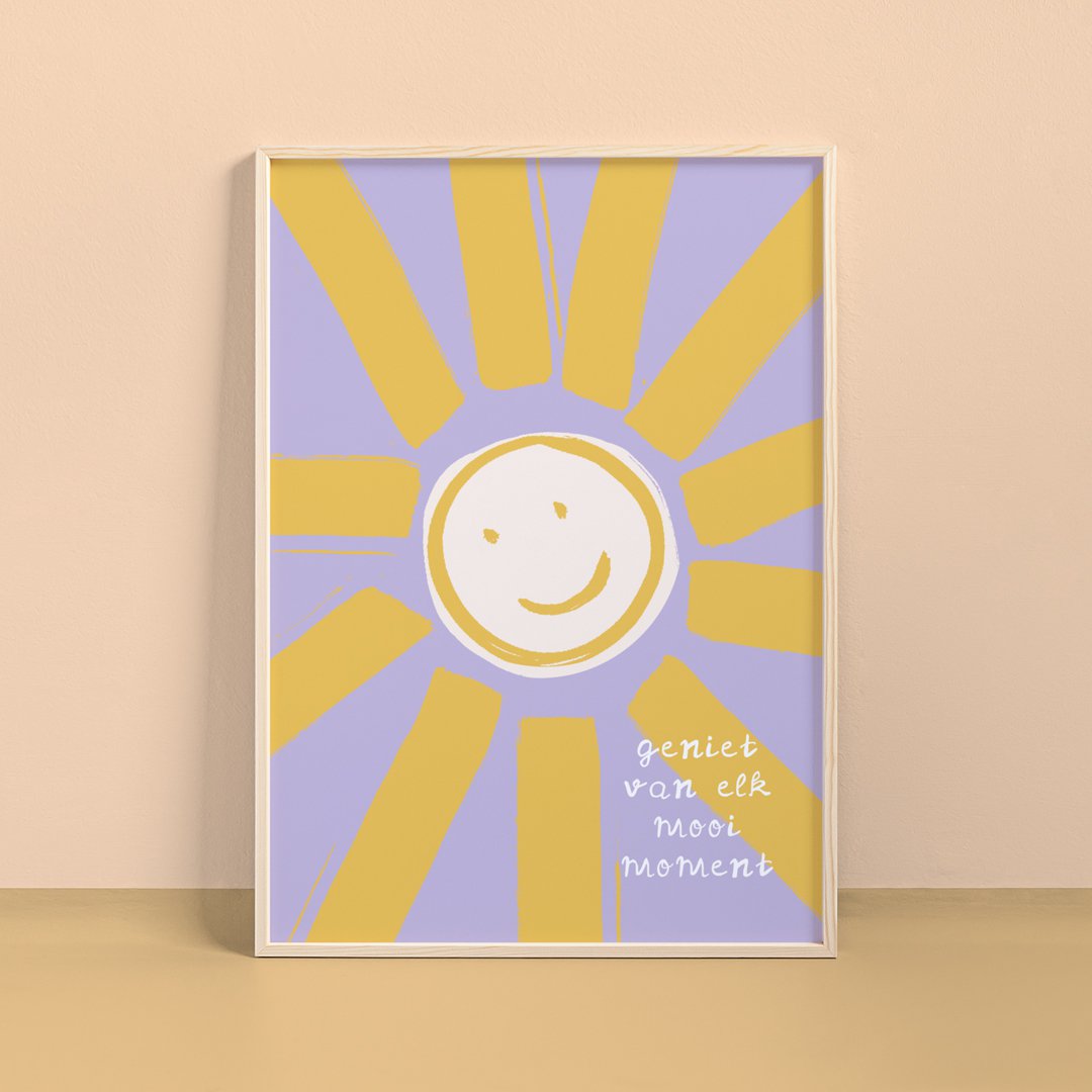 Poster A4 Kleur | Zon paars