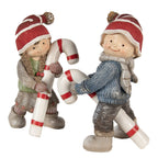 Decoratie Beeld Kind 18 cm Groen Polyresin Kerstfiguren