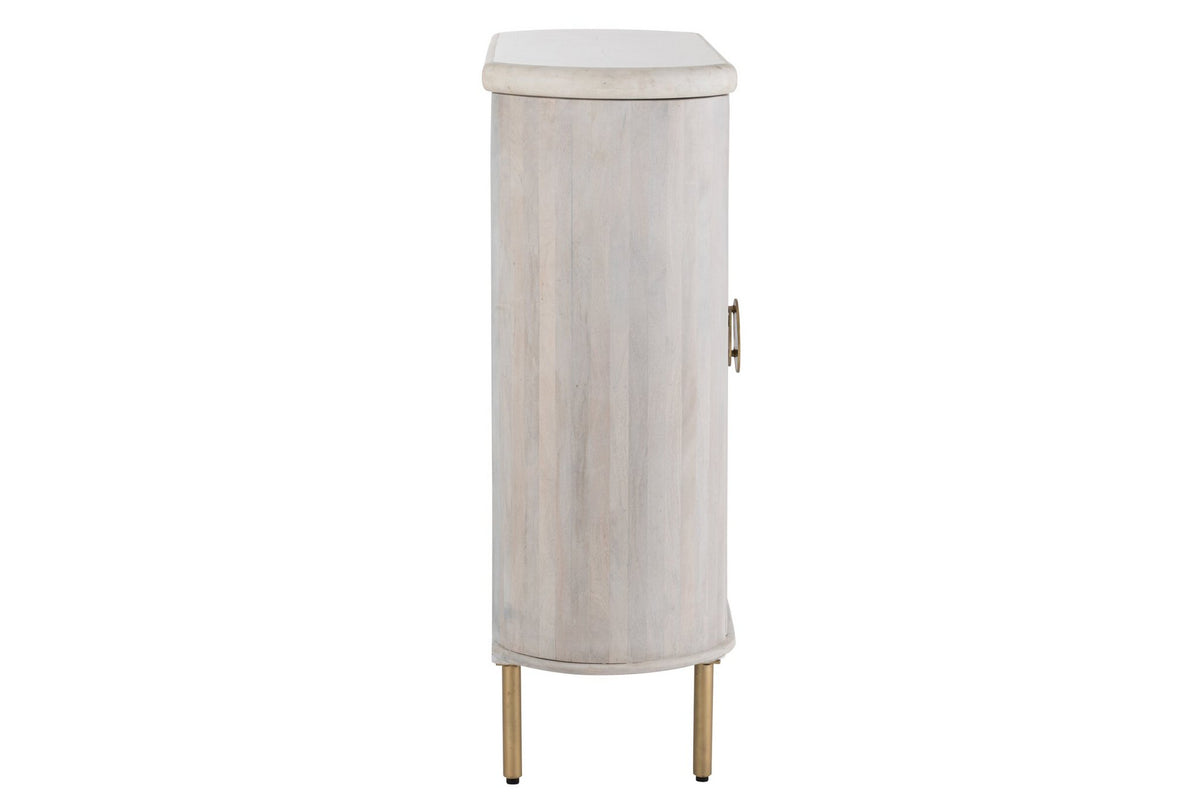 J-Line kast Marbel Bovenkant - hout - wit/goud