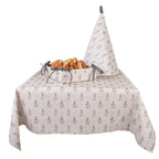 Broodmand 35x35x8 cm Beige Grijs Katoen Konijn