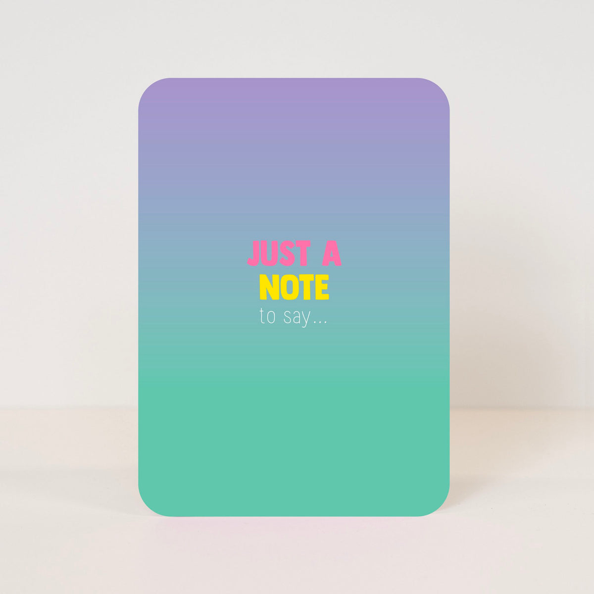Postcard 'Just a note'