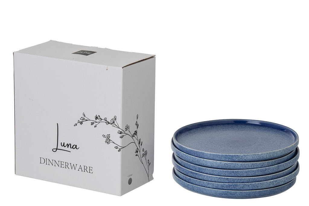 J-Line bord Luna - keramiek - blauw - L