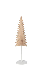J-Line Boom op voet - paulowniahout - wit/naturel - small