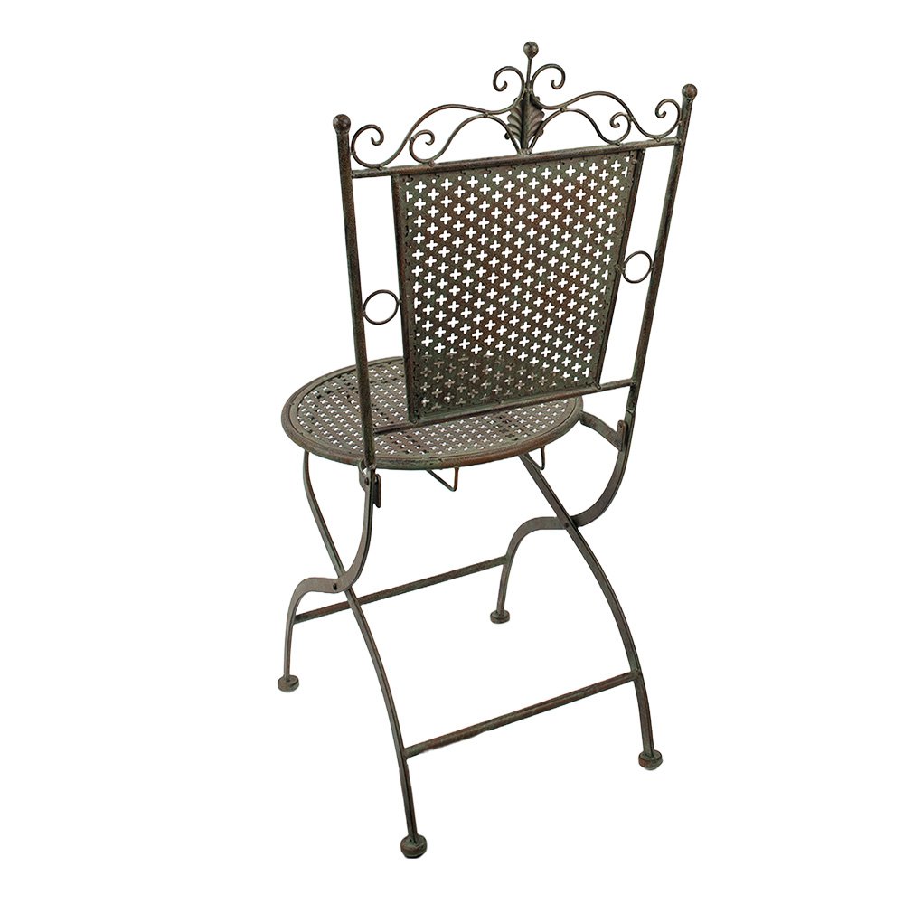 Bistrostoel 43x45x96 cm Groen Bruin IJzer Terrasstoel