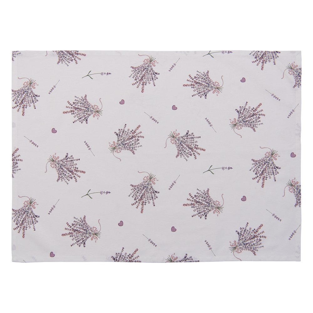 Theedoek 50x70 cm Paars Wit Katoen Lavendel Keukenhanddoek