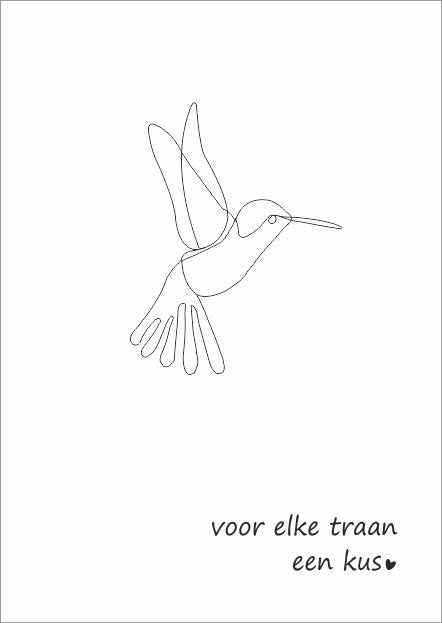 Elke traan een kus - wenskaart
