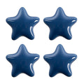 Deurknop Set van 4 Ster Ø 4 cm Blauw Keramiek Meubelknop