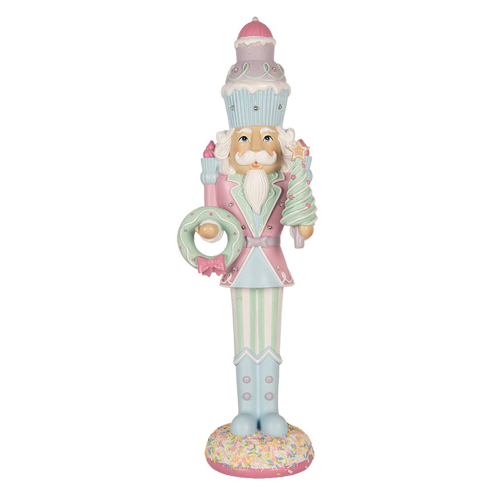 Kerstdecoratie met LED-verlichting Notenkraker 19x16x61 cm Roze Kunststof