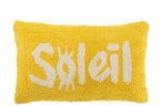 J-Line Kussen Soleil Getuft Katoen Geel/Wit