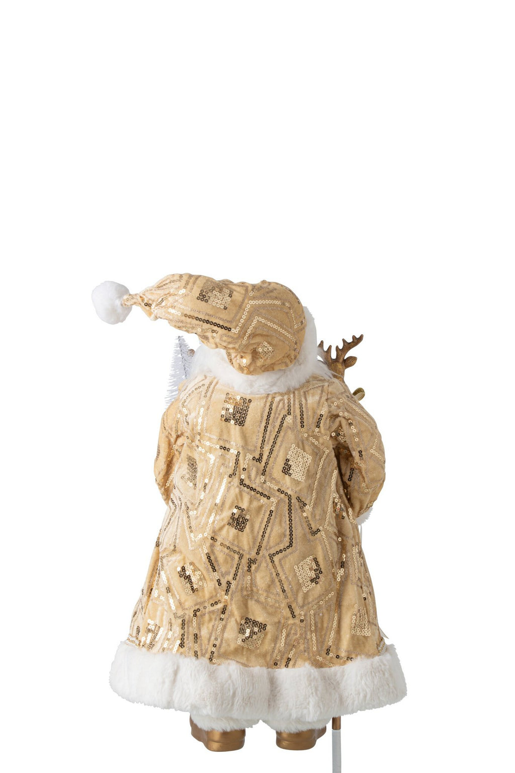 J-Line decoratie kerstman - kunststof - goud - medium