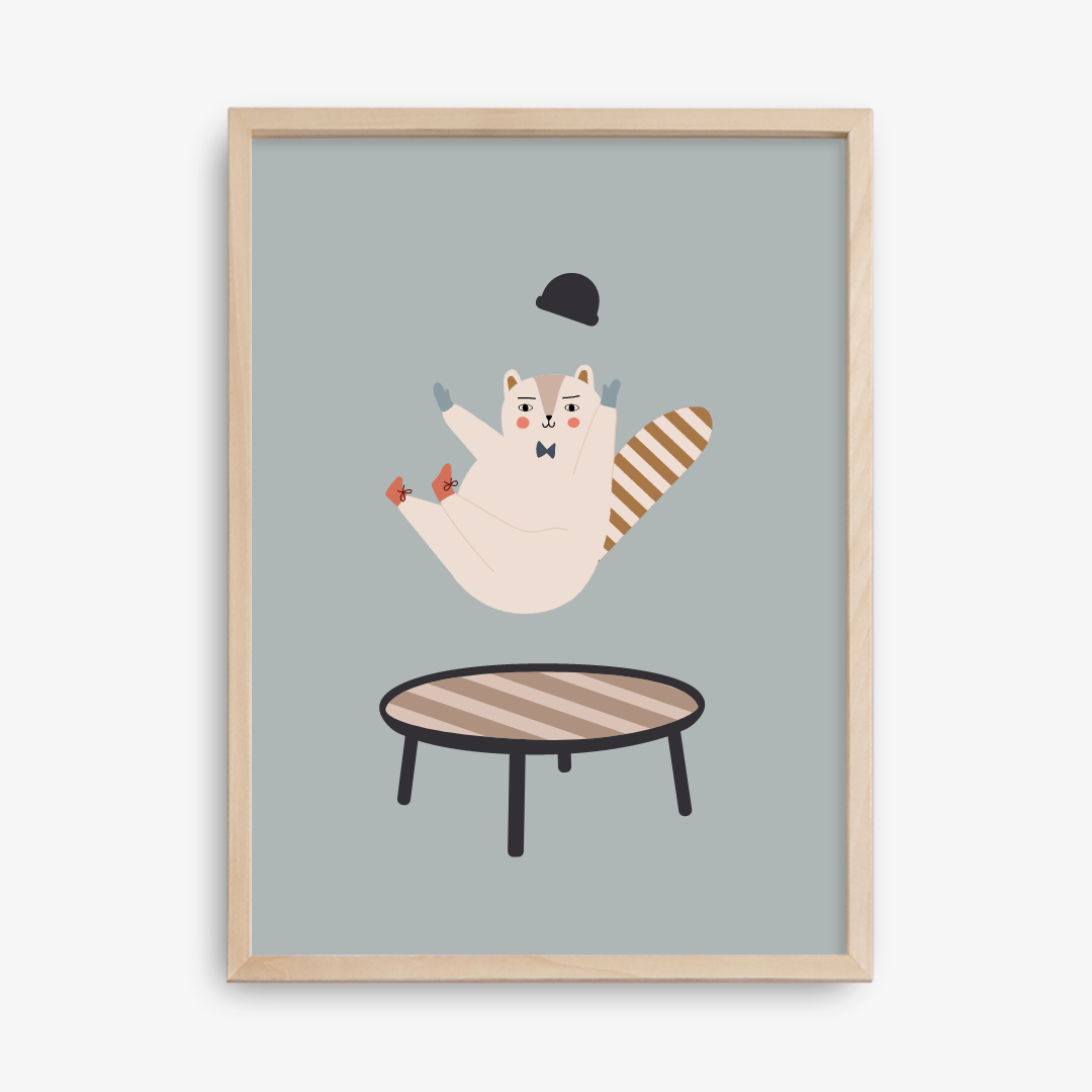 Kinderposter Trampoline, Eco-papier en verpakking