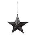 Decoratie Hanger Ster 25x27 cm Zwart IJzer Kersthanger