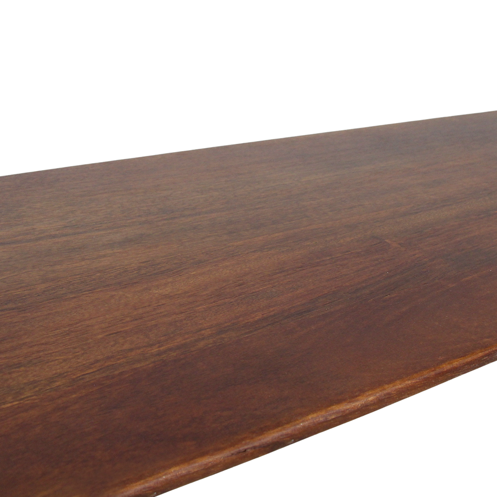 Bullnose mangohouten eetkamerbank bruin