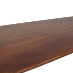 Bullnose mangohouten eetkamerbank bruin