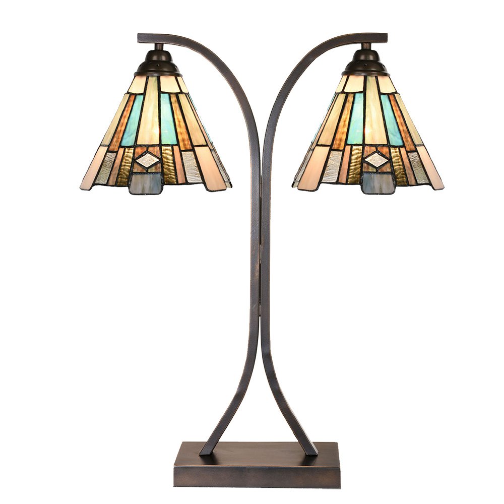 Tiffany Tafellamp 48x19x57 cm Bruin Glas