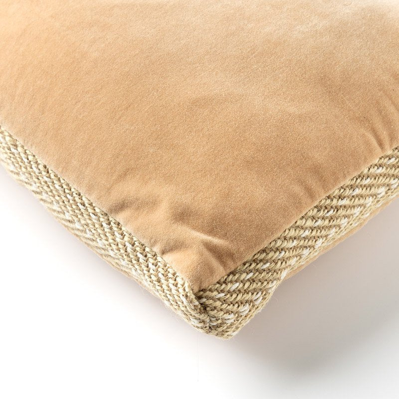 Dutch Decor Manoe - Kussen 30x50 cm - Jute rand - Griesmeel - Beige