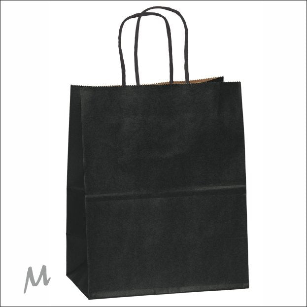 Papieren tas L – Zwart (100 stuks)