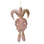 Decoratie hanger elf 20x8x37 cm roze textiel