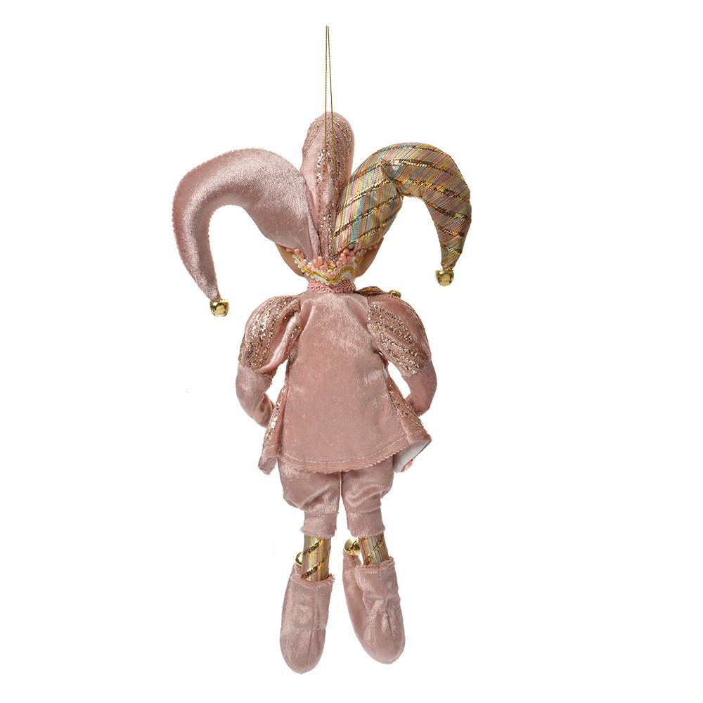 Decoratie hanger elf 20x8x37 cm roze textiel