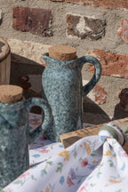Olie en Azijnstel set van 2 Groen, Keramiek 8x6x14 cm