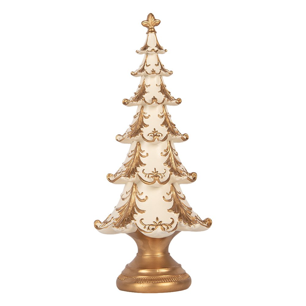 Kerstdecoratie Beeld Kerstboom Ø 13x30 cm Wit Kunststof