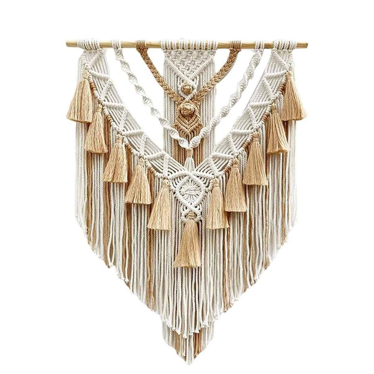 Handgeknoopt macramé wandkleed – Boheems textieldecor