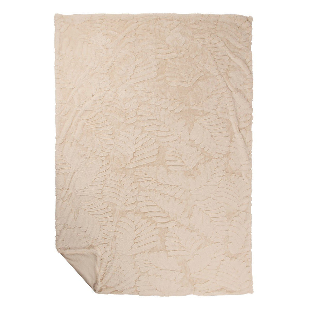 Plaid Bladeren Beige 140x200cm