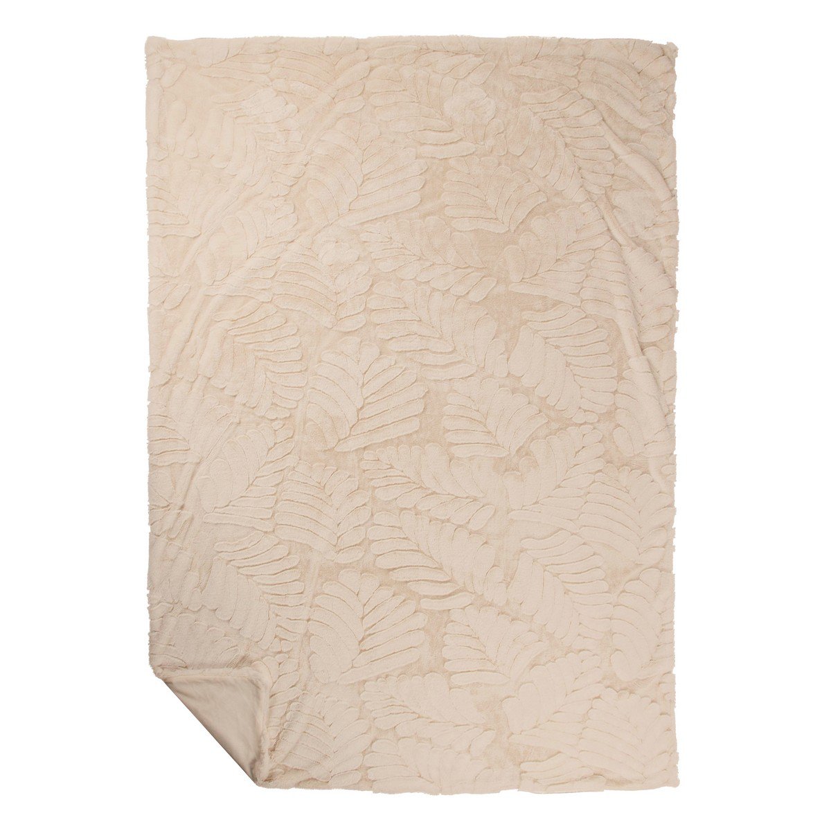 Plaid Bladeren Beige 140x200cm
